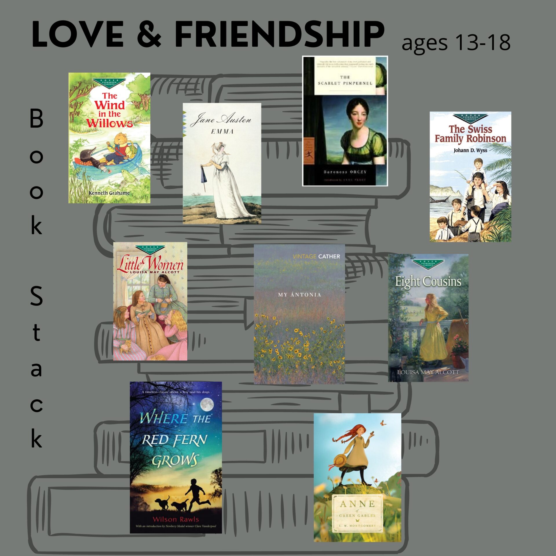 Love & Friendship Book Stack (ages 13-18)