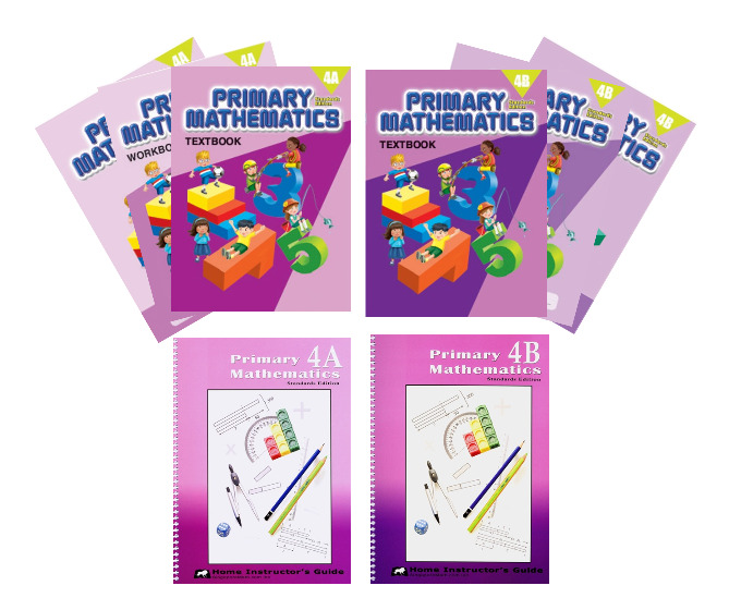 Singapore Primary Mathematics: Level 4 A&B - Set with Home Instructor's Guides (Standards Edition)