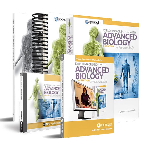 Exploring Creation with Advanced Biology: The Human Body, 2nd Edition - Textbook, Solutions and Tests Manual, Student Notebook, MP3 Audio CD, and Video Instruction Thumb Drive