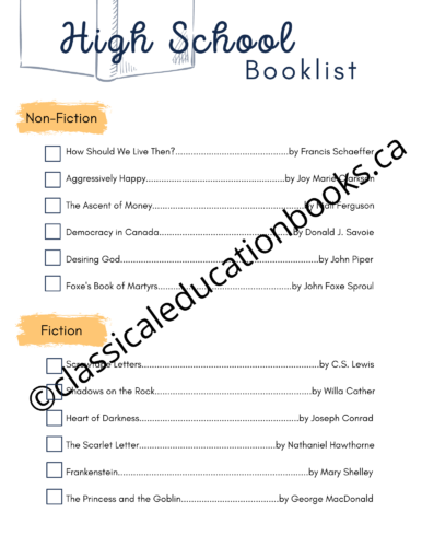 High School Booklist