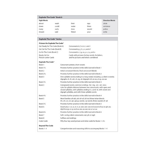 Explode the Code: Book 6