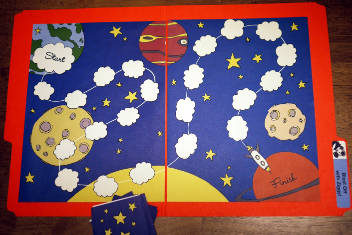 Blast Off with Ziggy game board